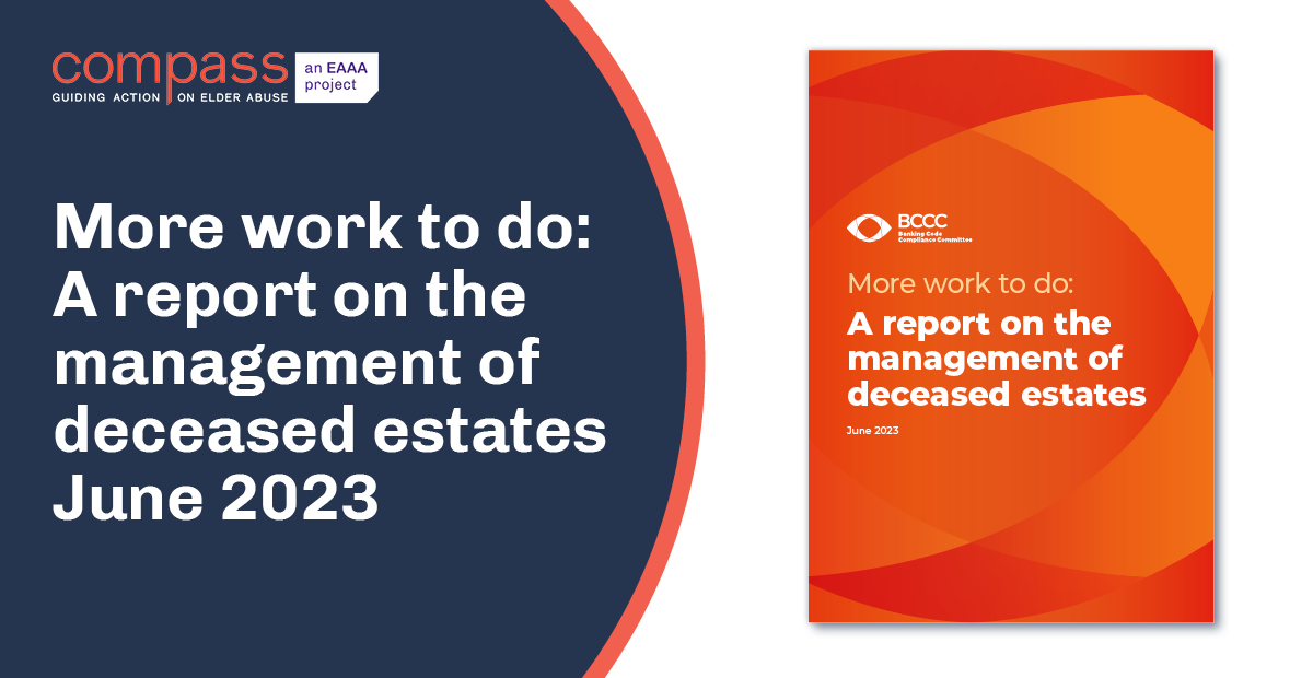 More work to do A report on the management of deceased estates Compass
