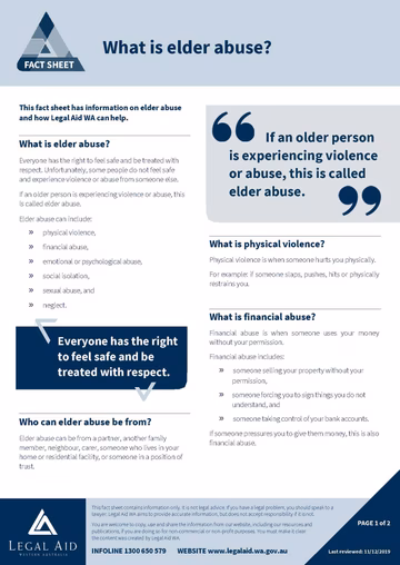 Elder abuse WA.
