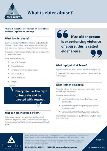 Elder abuse WA.