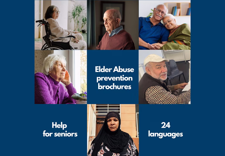 Elder abuse prevention brochures in 24 languages