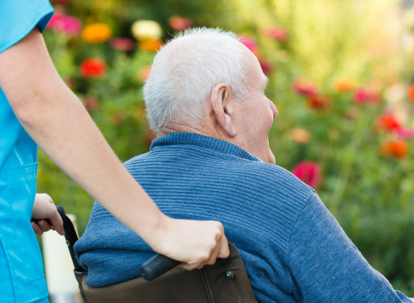 Senior man in wheelchair