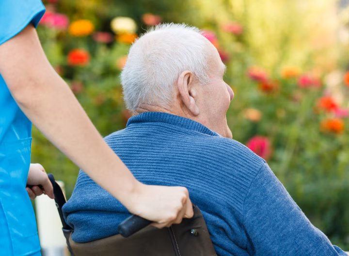 Senior man in wheelchair