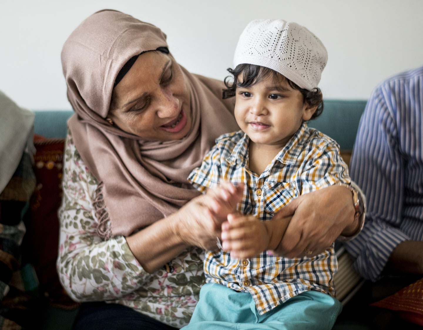 Grandmother and grandson