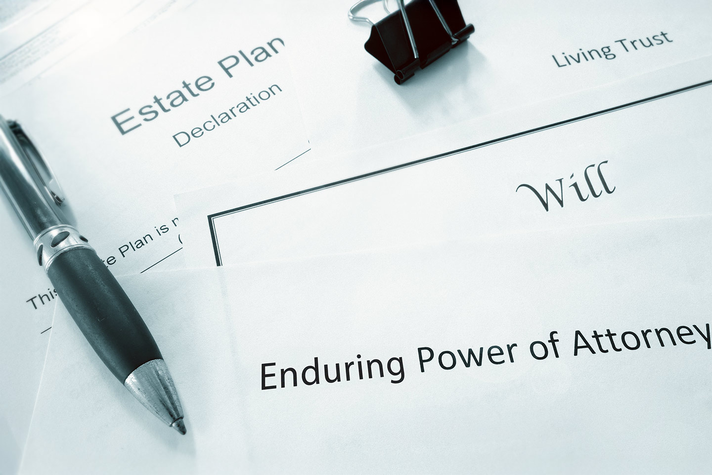 An image of future planning documents such as a Will and an Enduring Power of Attorney