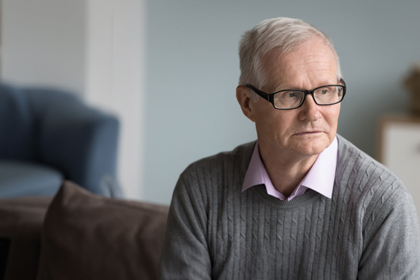 Photo of pensive older man