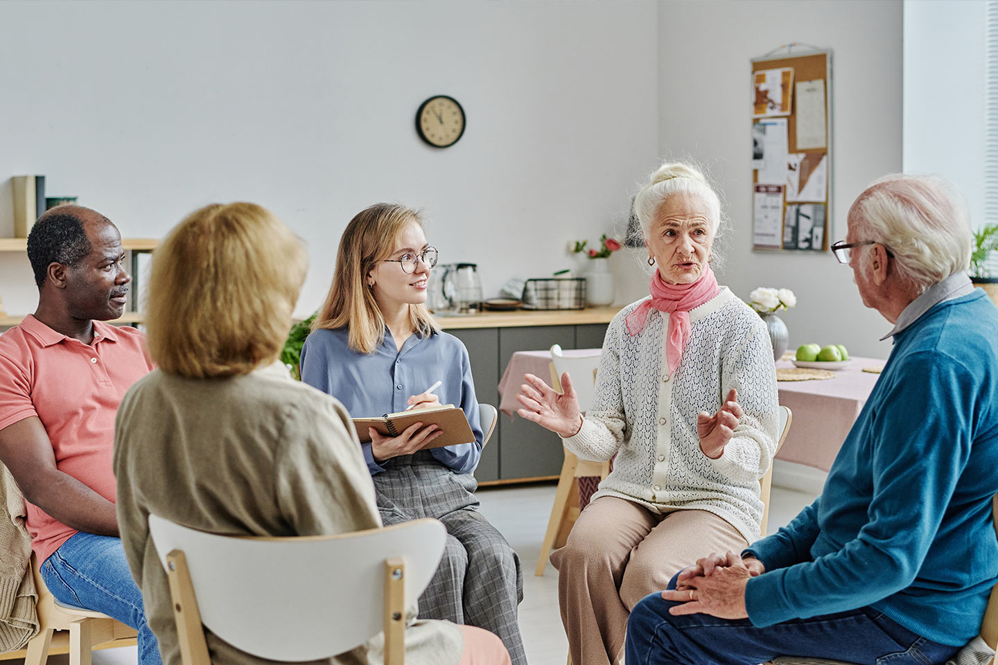 Photo of a group of people in a discussion