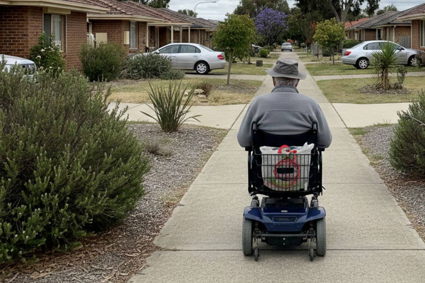 Photo of a person riding a gopher past flats