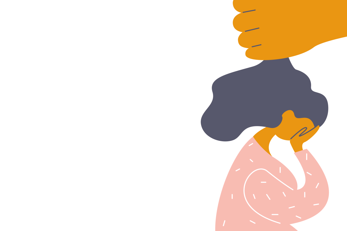 Illustration of a woman underneath a fist