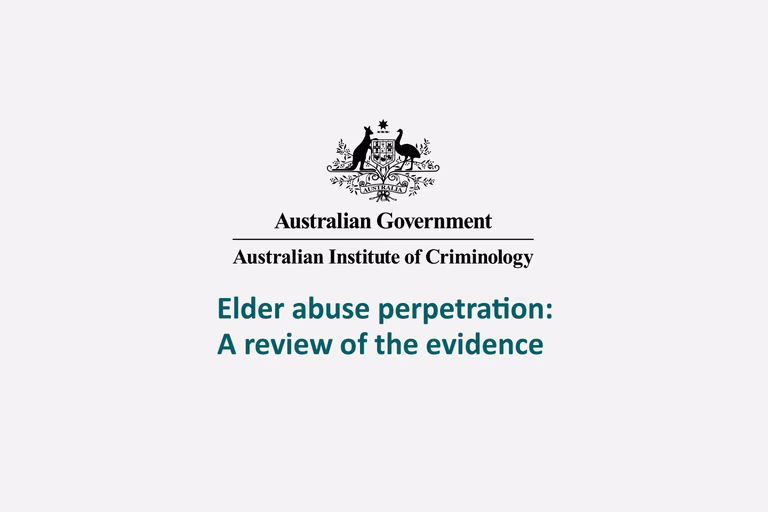 Onderzoeksrapport over ouderenmishandeling door het Australian Institute of Criminology