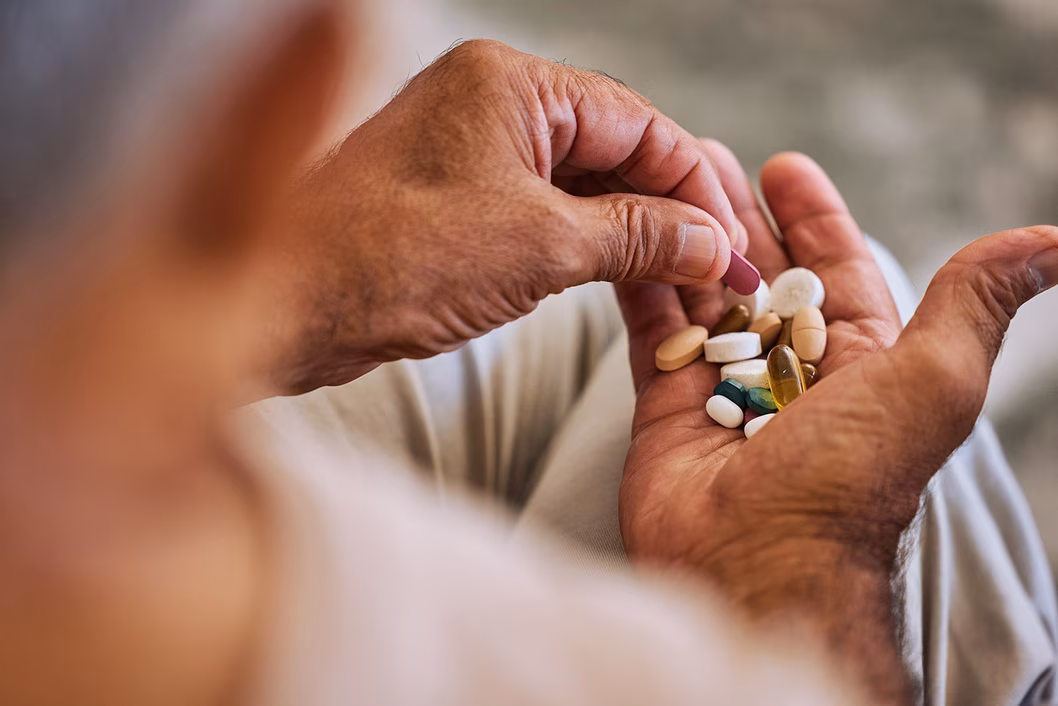 Photo of a handful of medications