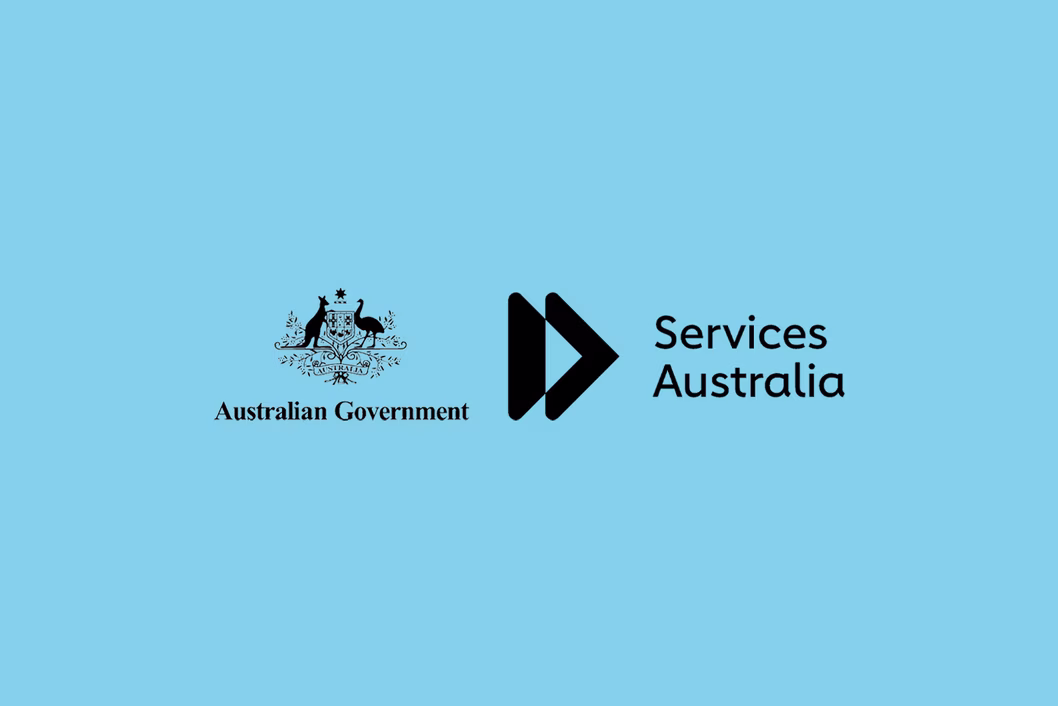 Australian Government logo with Services Australia