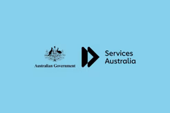 Logo del governo australiano con Services Australia