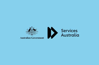 Australian Government logo with Services Australia