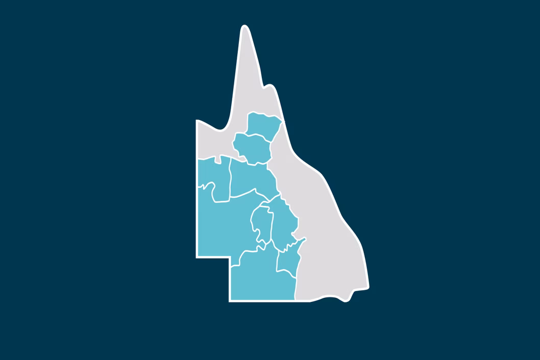 Map of rural and remote Queensland