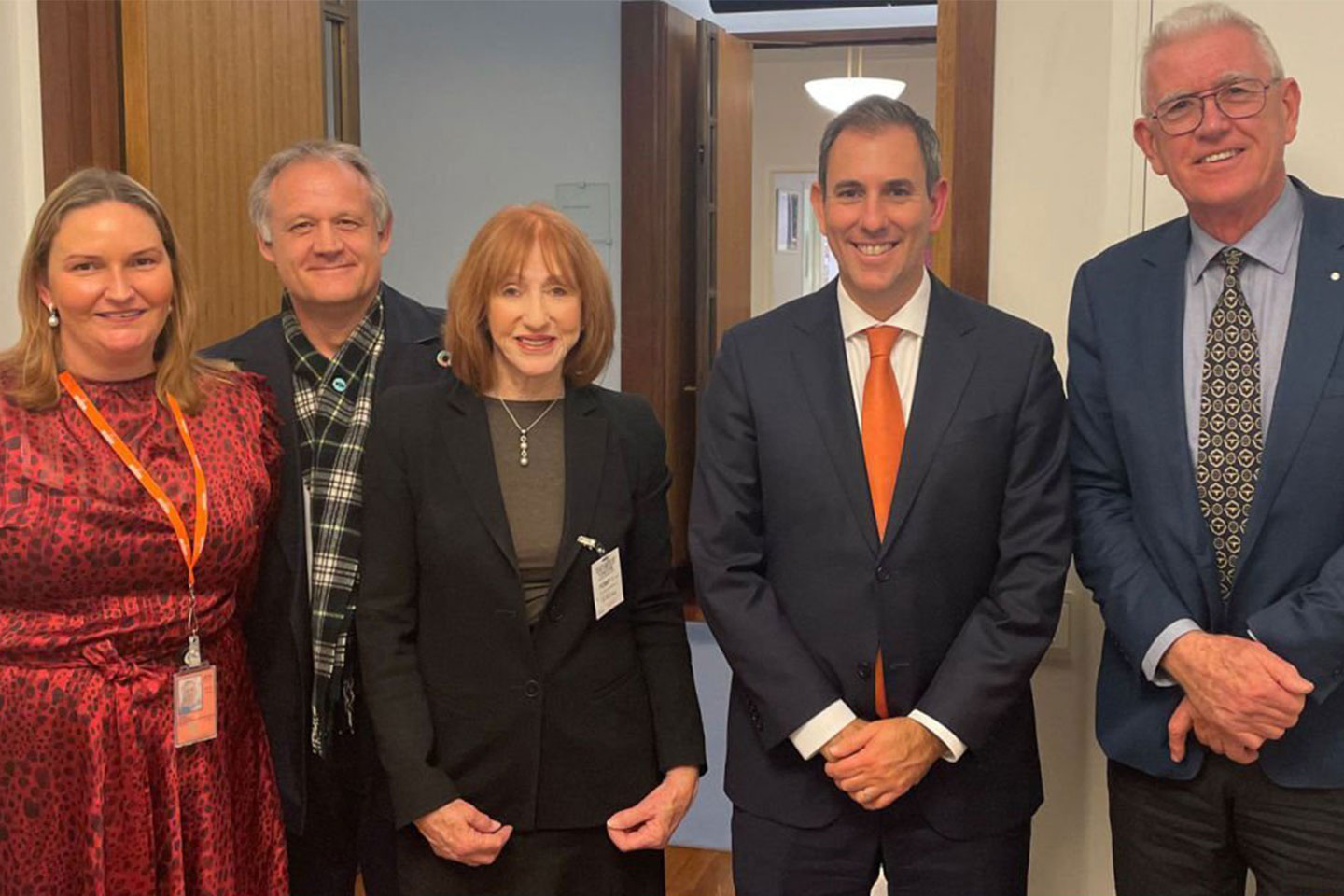 Photo of treasurer Jim Chalmers and team