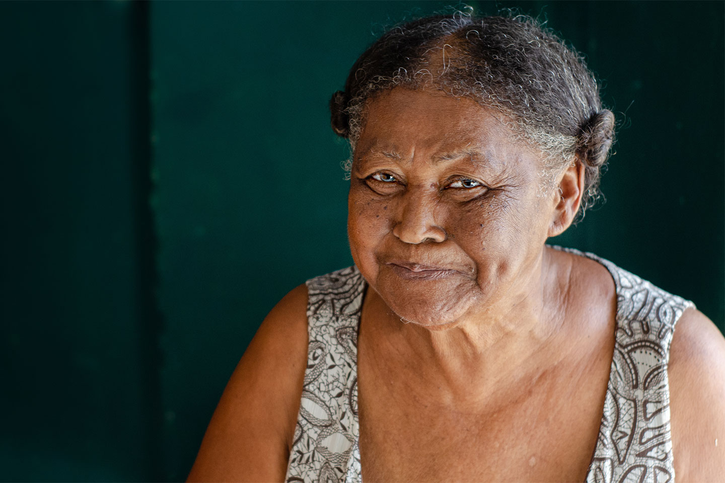 Image of an older woman looking at camera