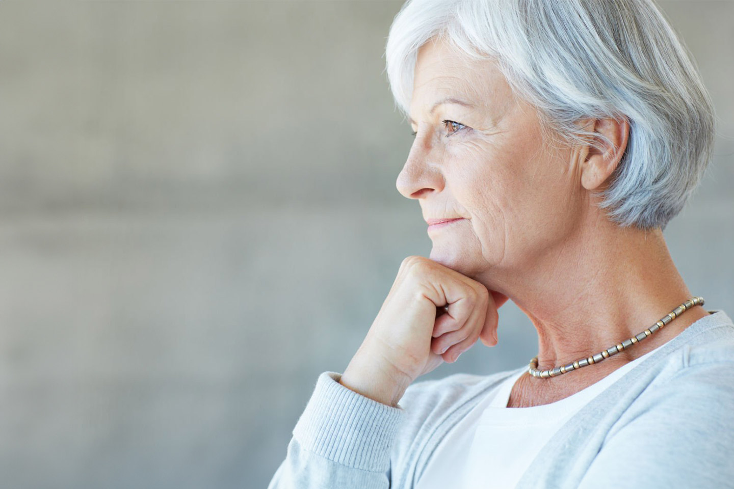 Photo of woman looking pensive