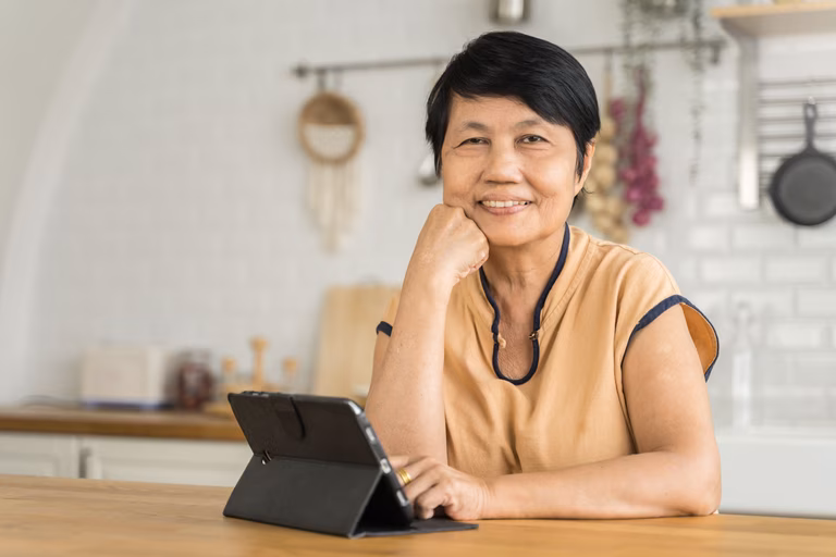 Senior woman using her tablet 