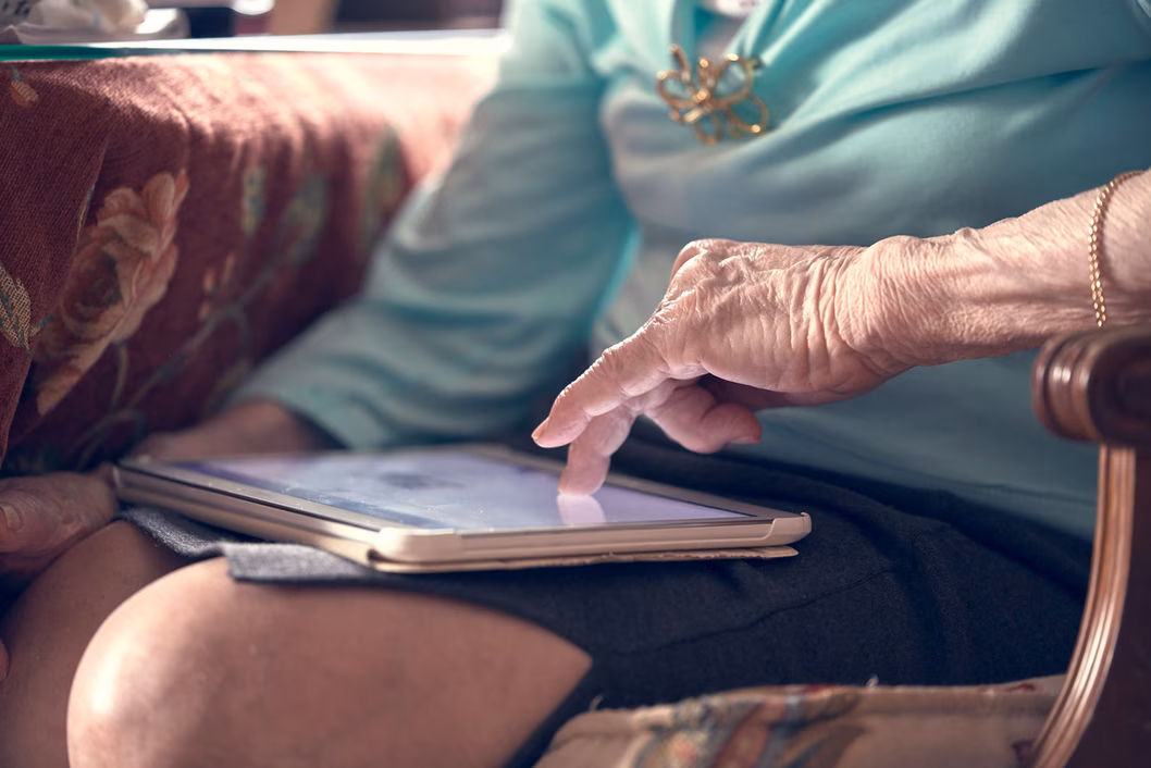 Senior woman using a tablet