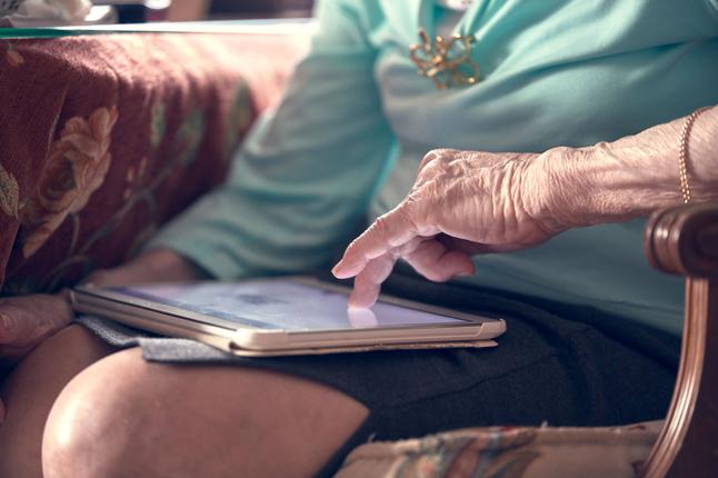 Senior woman using a tablet