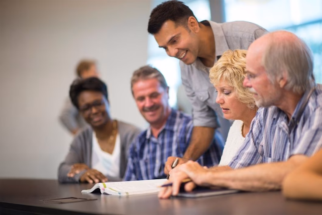 Photo of mature age students in a class