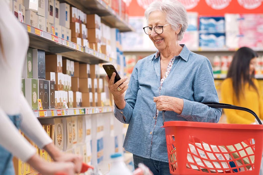 Photo of older woman shopping