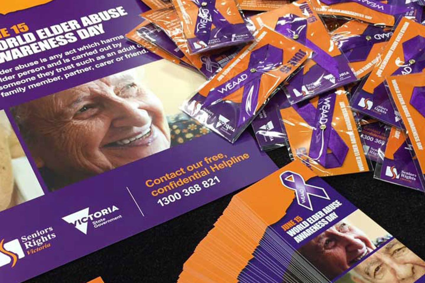 Photo of World Elder Abuse Awareness Day materials