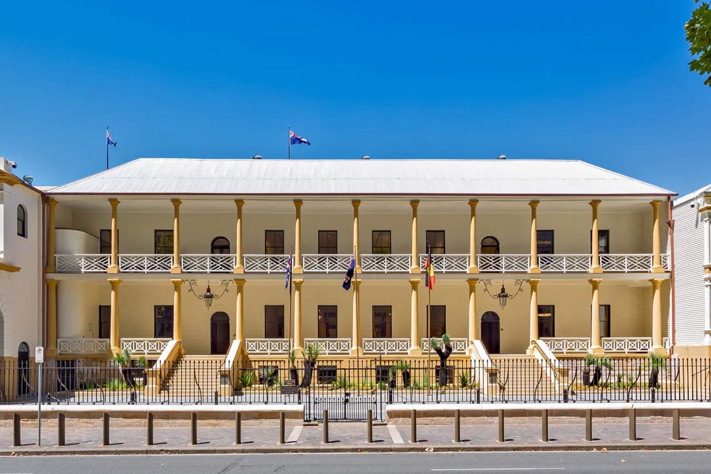 Photo of a cream two storey heritage building