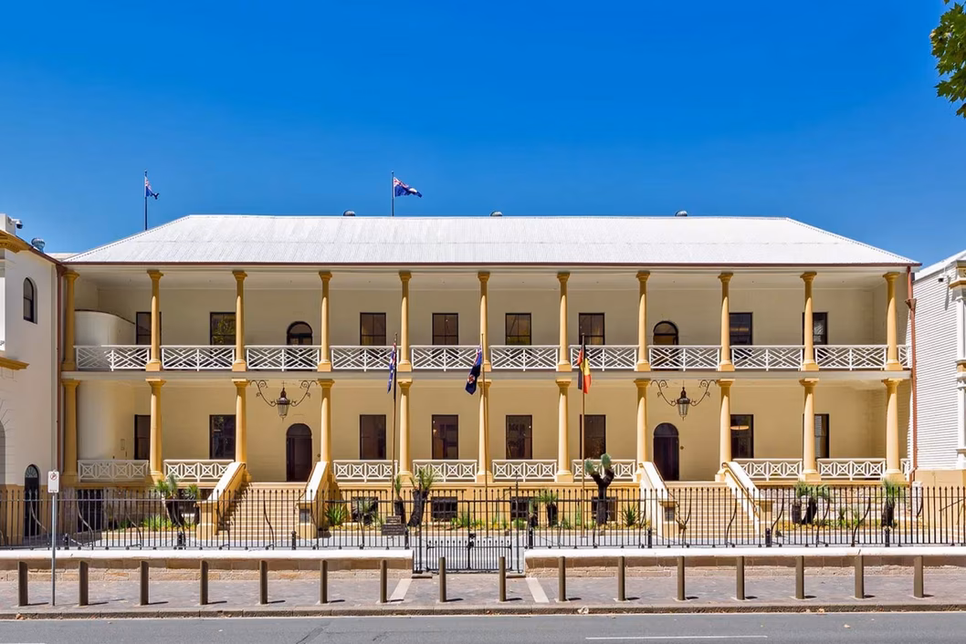 Photo of a cream two storey heritage building