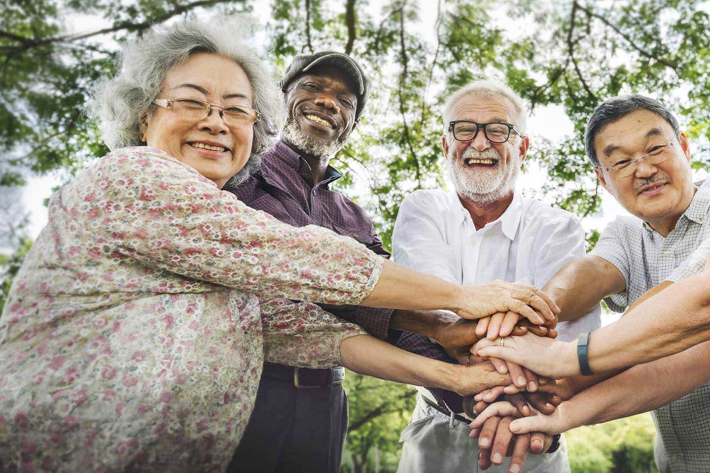 Photo of a group of smiling seniors