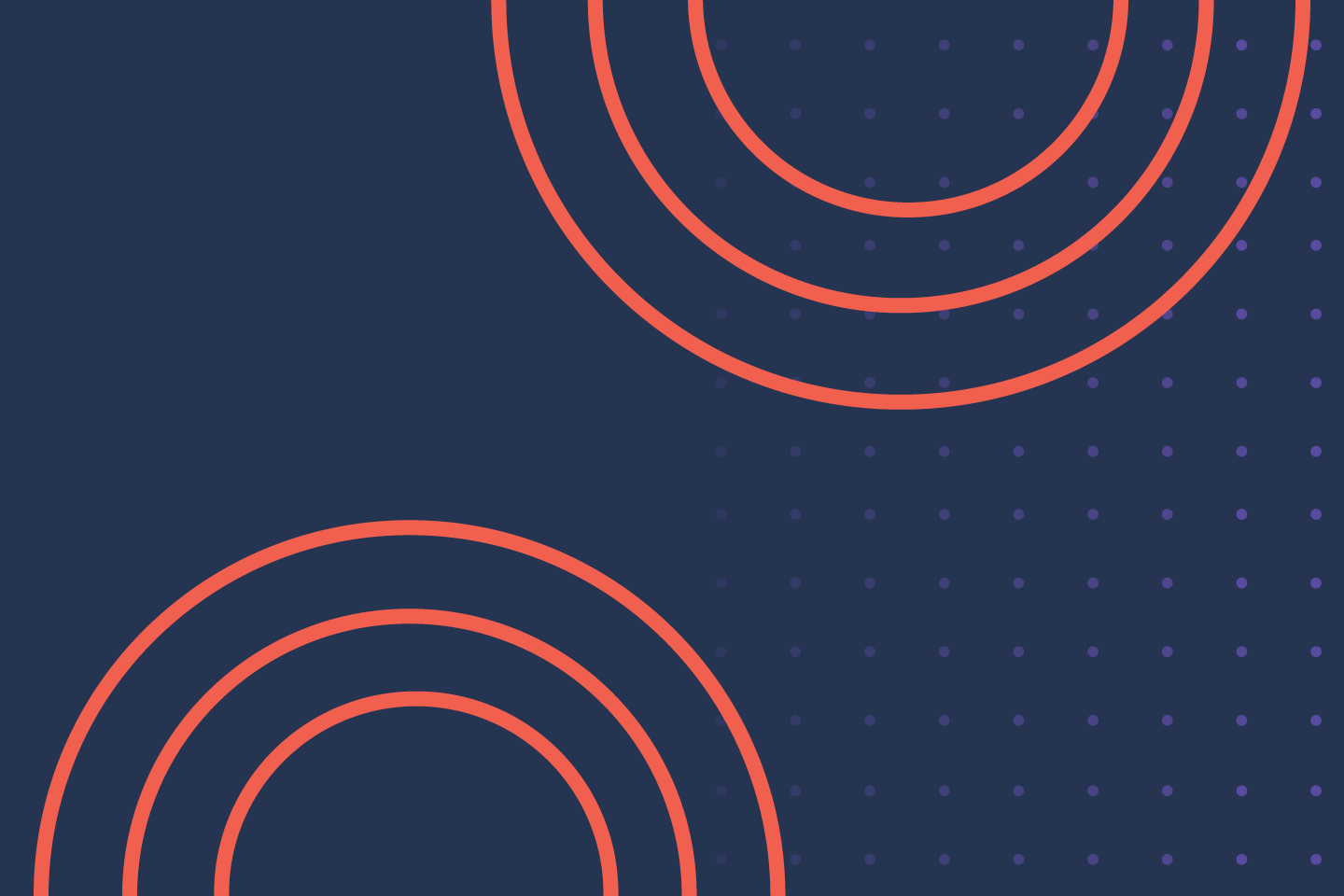 Navy background with Orange circles and Light purple dot pattern