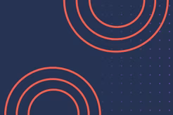 Navy background with Orange circles and Light purple dot pattern