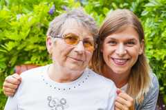 Senior woman with adult daughter