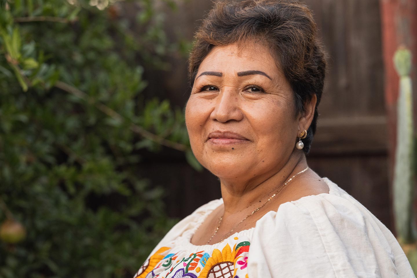 Photo of a woman with a pearl earring