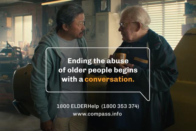 Still image from TV campaign targeting elder abuse