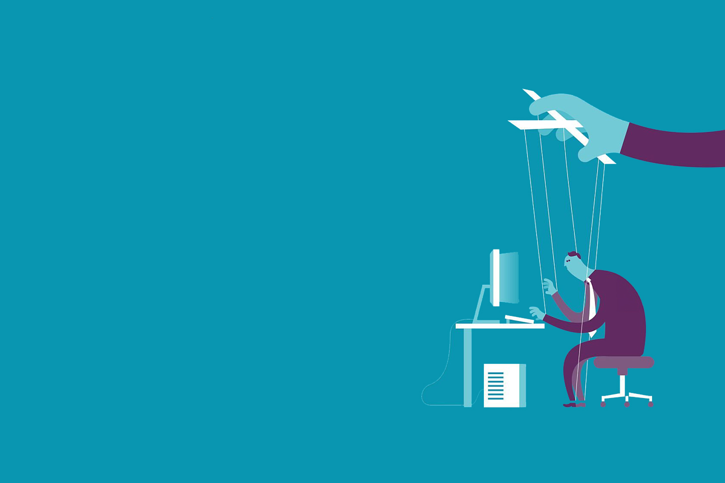 Illustration of man as a puppet