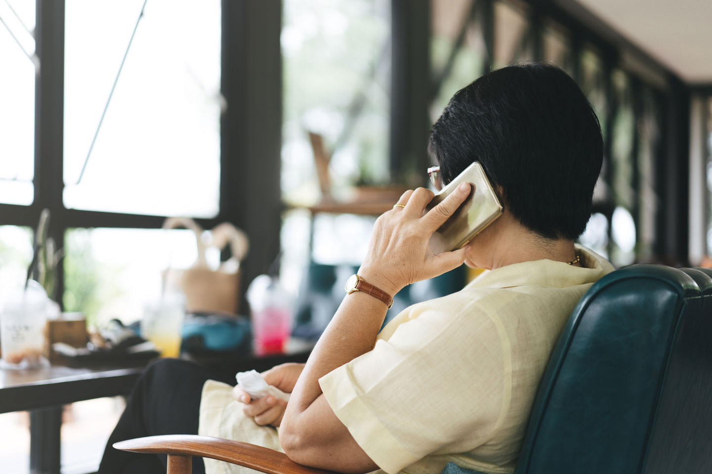 Senior woman talking on the phone