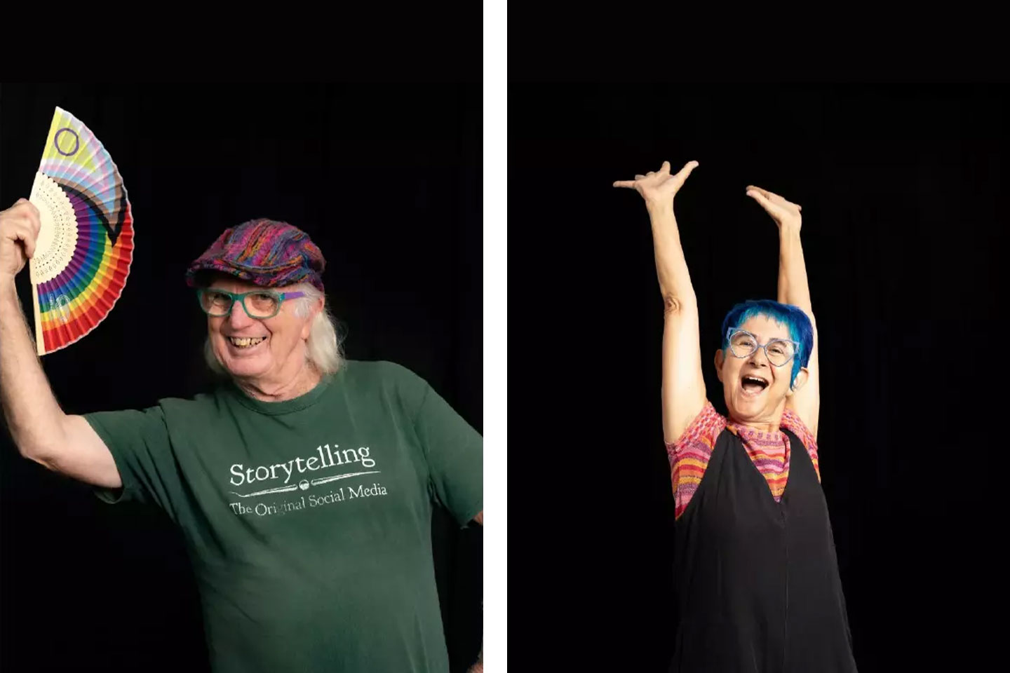 Photo of people photographed against a black background