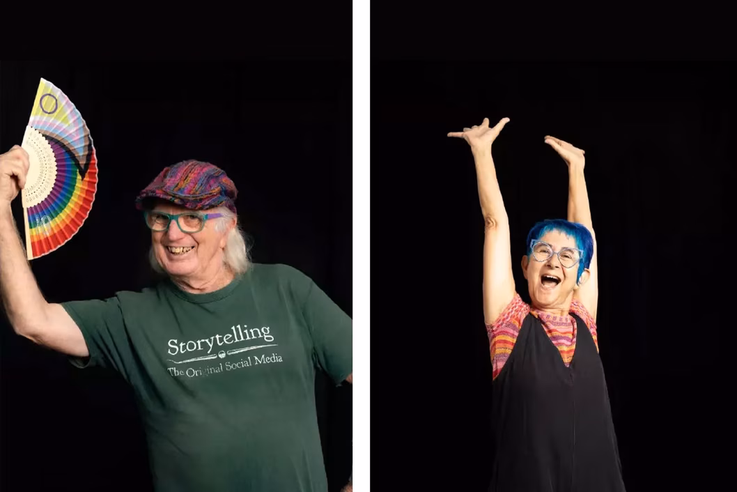 Photo of people photographed against a black background