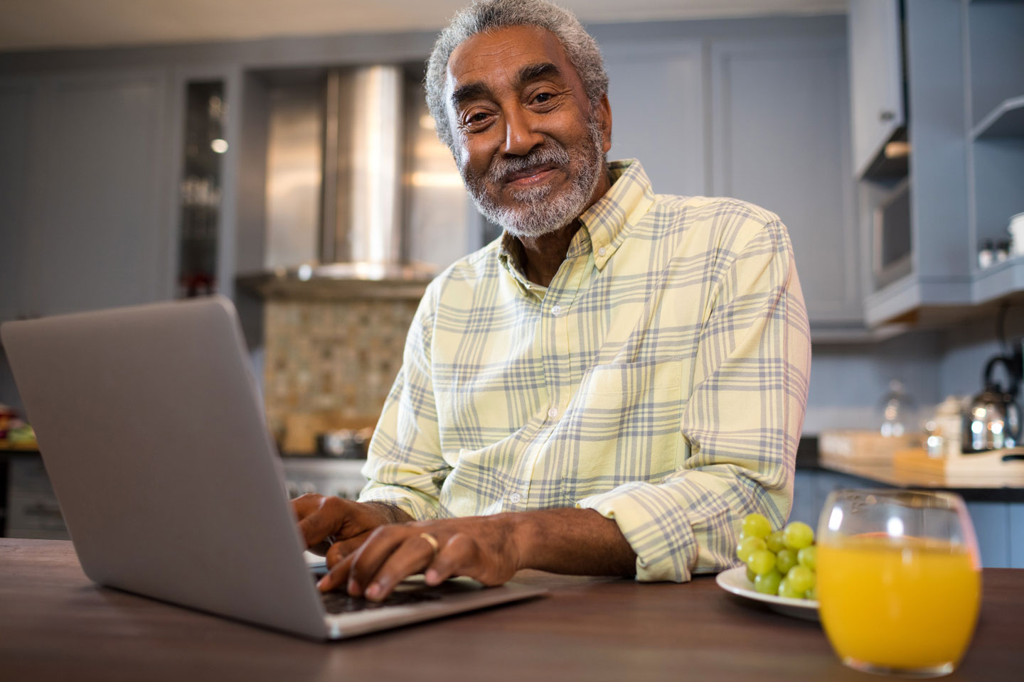 Senior man using a computer