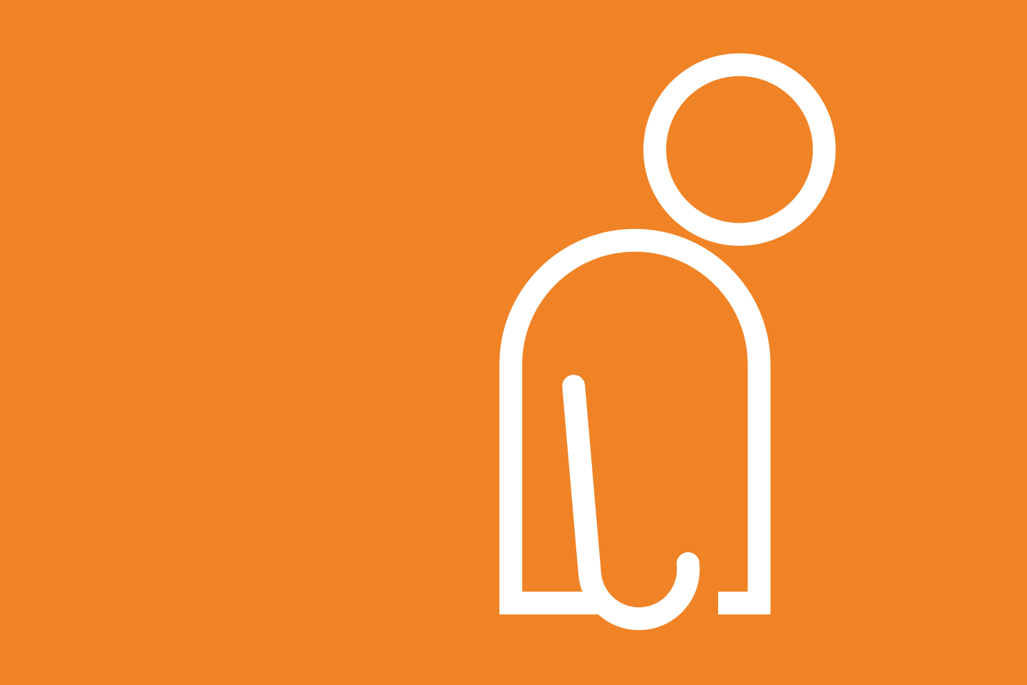 Illustration image of an older person with a cane