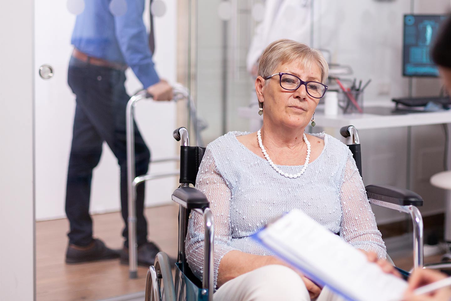 Photo of a woman in a wheelchair