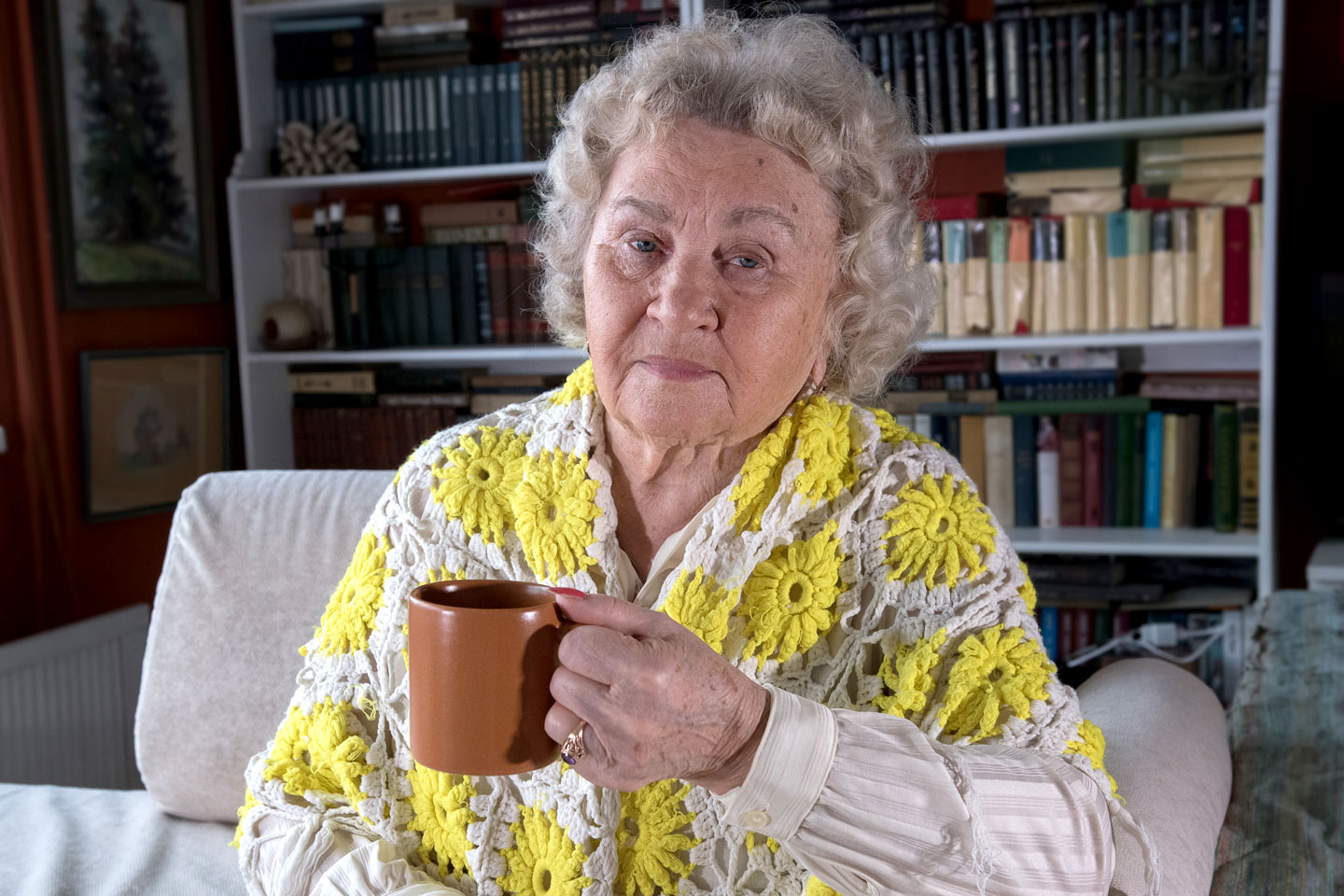 Senior woman drinking tea
