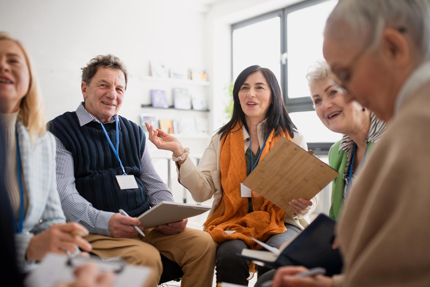 Photo of seniors in group discussion