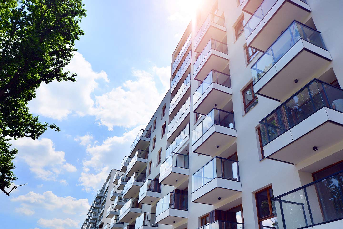 Image of an apartment building with balconies