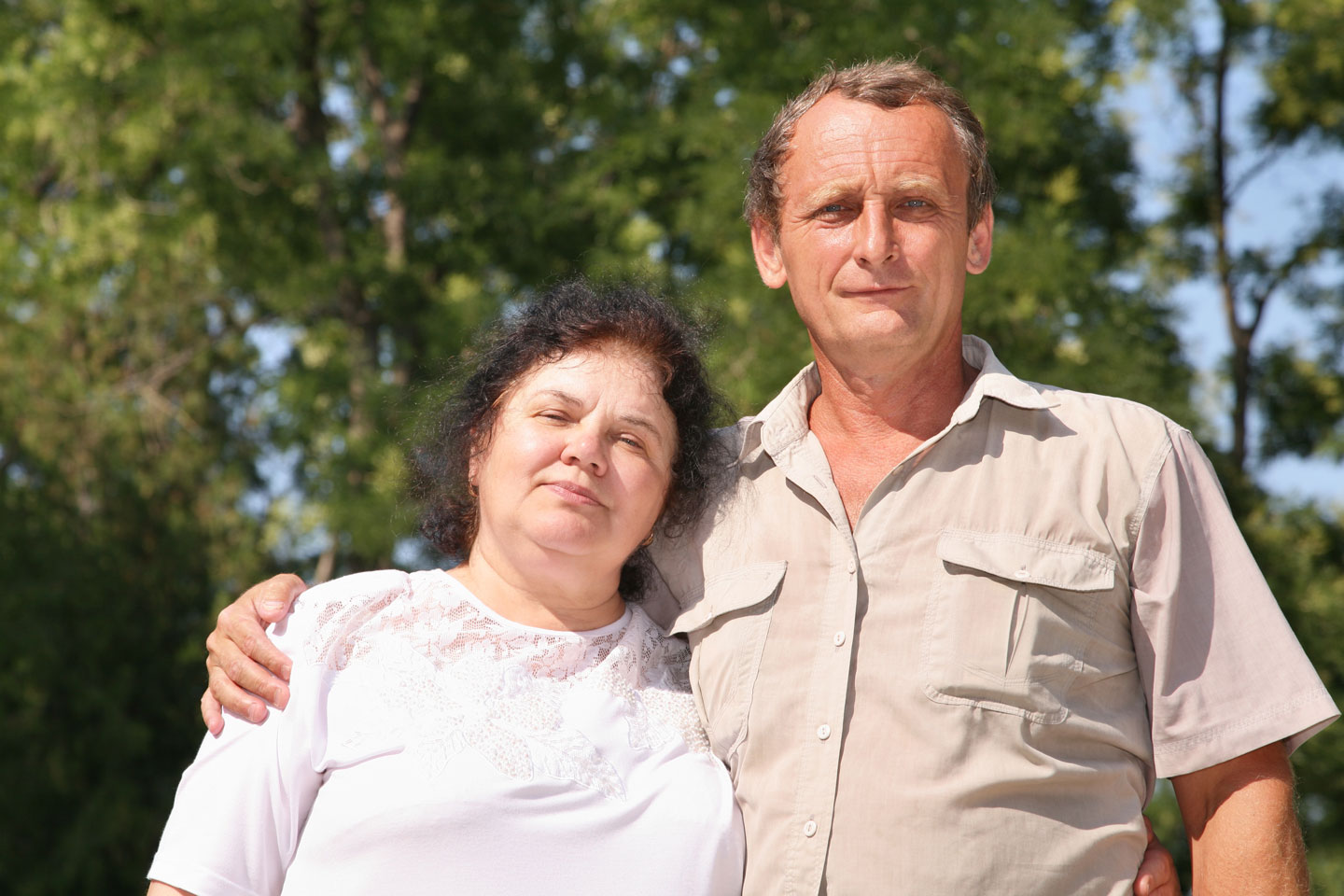 Senior couple in a garden setting