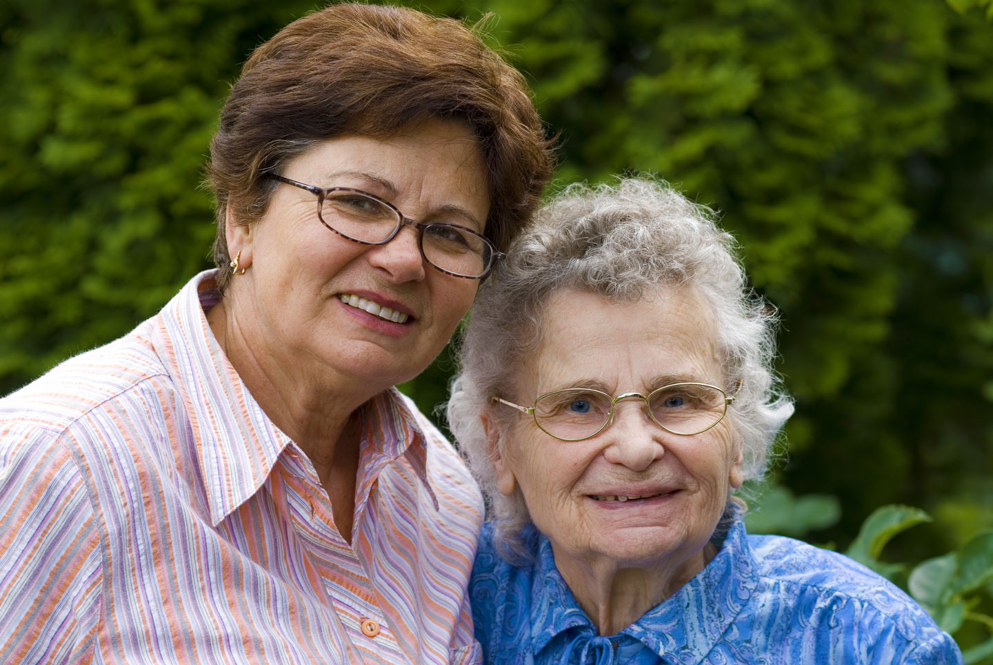 Senior woman and adult daughter