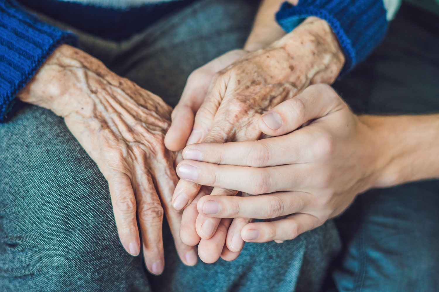 Close up of senior woman's hands