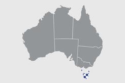 Map of Australia with Police pattern marking Tasmania