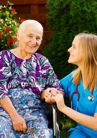 carer and elderly woman